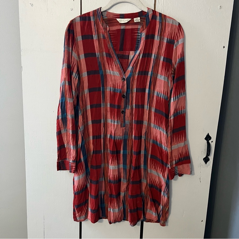 Anthropologie 11.1.TYLHO Sao Paulo Tunic Shirt Dress Fall Plaid Dress Small